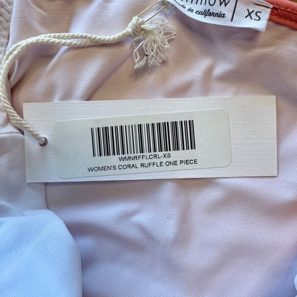 MINNOW Coral Ruffle Swimsuit Womens XS NWT One-Piece Pink Women Swim Brand NEW - Picture 4 of 7
